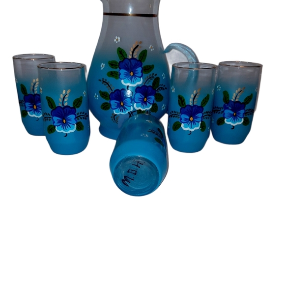 Mid Century Retro Blendo Glassware. Hand Painted G - Picture 2 of 13